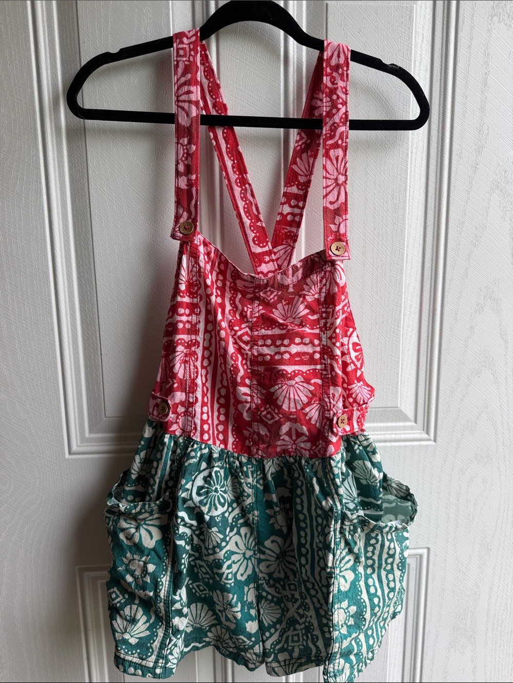 Free People Summer Boho Patchwork Summer Floral Bubble Romper Size Small